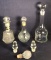 (3) Glass Decanters with Stoppers and (3) Glass