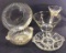 Assorted Vintage Glassware: Ribbed Tray