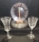 Assorted Etched Glassware: (7) 7.75