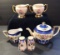 Vintage Creamer and Sugar Dish with Gold Trim