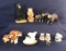 Assorted Bear Figurines and Salt and Pepper