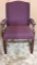 Burgundy Print Chair with Stud Trim