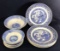 Assorted Blue Willow Ware: (2) 6 in. Saucer;