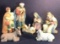 (7) Pc. Ceramic Nativity Scene (Baby Jesus and