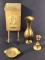 (4) Assorted Brass Items: Mailbox; Vase;