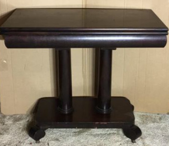Empire Mahogany Game Table on Wooden Casters,