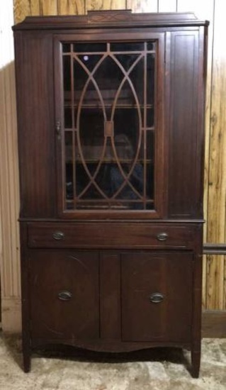 Depression Era China  Cabinet, Brass Hardware,