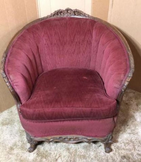 Depression Era Upholstered Arm Chair with