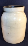 Unsigned Pottery Crock, 9 3/4 in. tall and 5 5/8