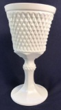 White Milk Glass Diamond Point/Hobnail Design Tall