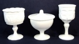 Assorted Vintage White Milk Glass Glassware: