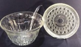 Indiana Glass Princess Punch Bowl with Ladle and