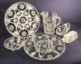 (6) Vintage Anchor Hocking Star of David Serving