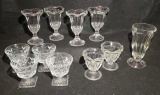 Set/4 Parfait Glasses, Set/4 Sherbet Glasses, Etc