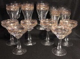 Set of Crystal Stemware with 24 Kt Gold Trim: