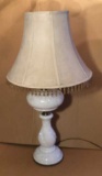 Vintage Milk Glass Table Lamp 31” H