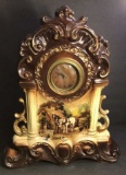 Vintage Ceramic Windup Mantle Clock with