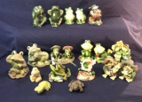 Assorted Frog Figurines and Salt and Pepper