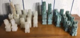 32 Pc. Aztec Carved Natural Stone Chess Pieces