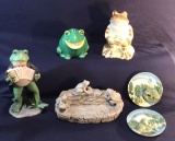 Lefton Frog Bank, Ceramic Frog Figurine, Resin