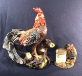 Rooster Resin Statue ( 1 tail feather is