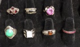 Assorted Size 7 and 7.5 Sterling Rings - Size 7: