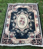 Blue Floral Hand Knotted Rug, 64 in. X 94 in.