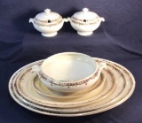 (6) Vintage Serving Ware: Set of 2 Whieldon Ware