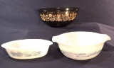 Assorted Vintage Bowls: Glasbake Currier & Ives