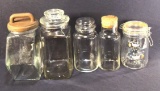 (5) Assorted Glass Canisters/Storage Jars  (1