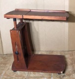 Vintage wooden adjustable hospital table