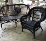 Wicker Settee and Chair