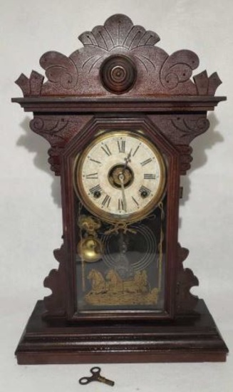 Antique E.N. WELCH WALNUT 8 DAY MANTLE CLOCK