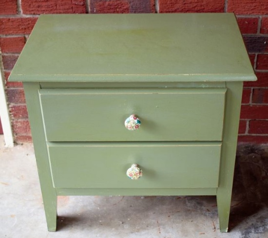 Painted 2-Drawer Night Stand