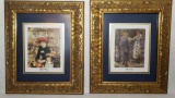 (2) Doubke Matted & Framed Renoir Prints: 