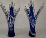 (2) Art Glass Vases 14.5