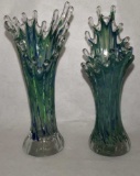 (2) Art Glass Vases 15.5