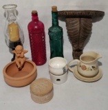 Assorted Decorative Items: Wall Shelf, Candle