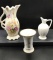 (3) Vases: Lipper & Mann (Japan) White Handled