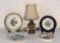 16’’ Lamp and (4) Decorative Plates