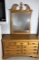 Dresser and Framed Beveled Mirror, Brass