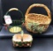 (3) Decorative Christmas Baskets: 11’’ Wide