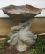 Concrete Bird Bath with Swan Base—23” Diameter,
