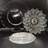 (3) Round Glass Platters:  14”, 11 1/2”, 10 1/2”