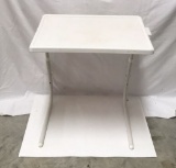 White Slide Up Chair Table with Plastic Top and