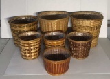 (7) Assorted Wicker Flower Pots