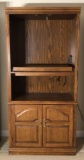 Oak TV Cabinet with 2 Shelves and 4 Doors, 36’’