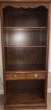 Oak Book Case with 3 Shelves and Drawer, 32’’