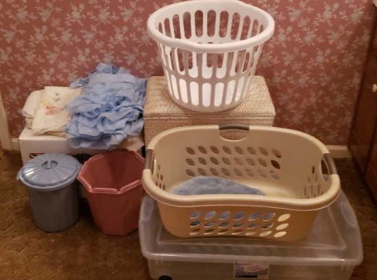 Assorted Bathroom Accessories, laundry baskets,