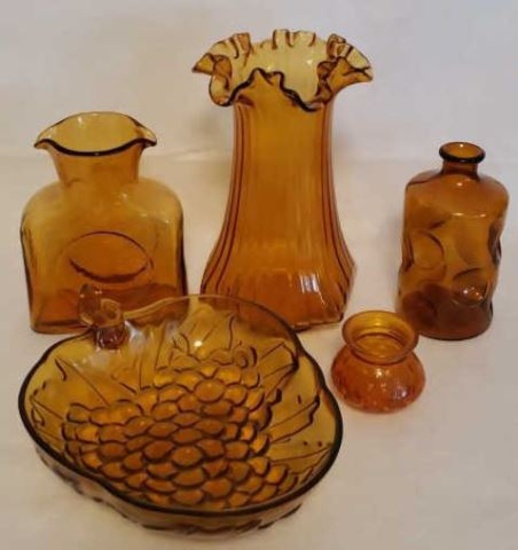 Assorted Amber Glass